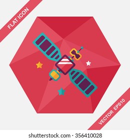 Space Satellite flat icon with long shadow,eps10