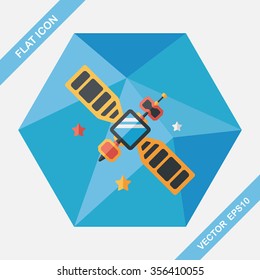 Space Satellite flat icon with long shadow,eps10