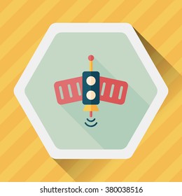 Space Satellite flat icon with long shadow,eps10