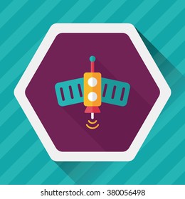 Space Satellite flat icon with long shadow,eps10