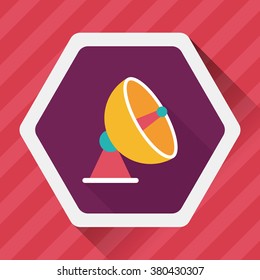 Space Satellite flat icon with long shadow,eps10