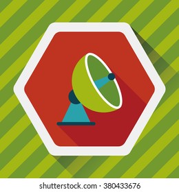 Space Satellite flat icon with long shadow,eps10