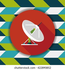 Space Satellite flat icon with long shadow,eps10