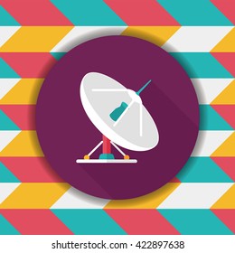 Space Satellite flat icon with long shadow,eps10