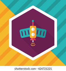 Space Satellite flat icon with long shadow,eps10