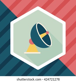 Space Satellite flat icon with long shadow,eps10