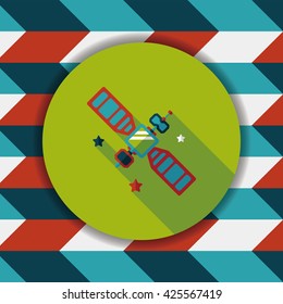 Space Satellite flat icon with long shadow,eps10
