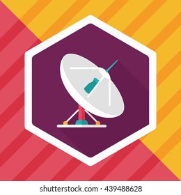 Space Satellite flat icon with long shadow,eps10