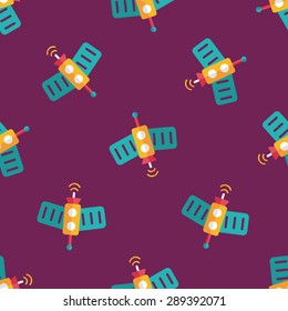 Space Satellite flat icon,eps10 seamless pattern background