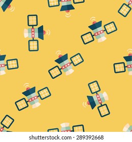 Space Satellite flat icon,eps10 seamless pattern background