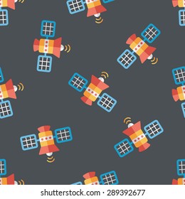 Space Satellite flat icon,eps10 seamless pattern background