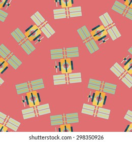 Space Satellite flat icon,eps10 seamless pattern background