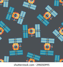 Space Satellite flat icon,eps10 seamless pattern background