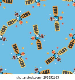 Space Satellite flat icon,eps10 seamless pattern background