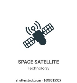 Space satellite glyph icon vector on white background. Flat vector space satellite icon symbol sign from modern technology collection for mobile concept and web apps design.