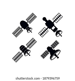Space satellite icon design template vector isolated illustration