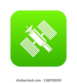 Space satellite icon digital green for any design isolated on white vector illustration