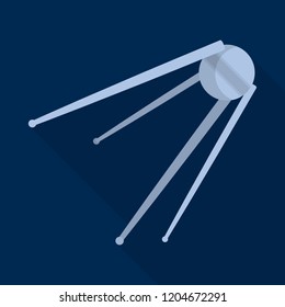 Space satellite icon. Flat illustration of space satellite vector icon for web design