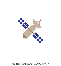 Weltraumsatellitensymbol. Flache Illustration von Weltraum-Satelliten-Vektorsymbol für Webdesign