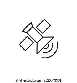 Space satellite icon. High quality black vector illustration.