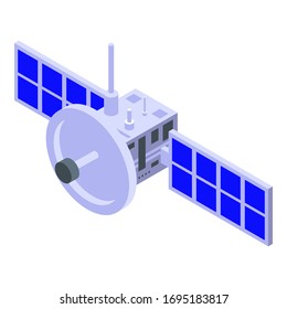 Space satellite icon. Isometric of space satellite vector icon for web design isolated on white background