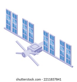 Space satellite icon isometric vector. Launch rocket. Ship cosmos