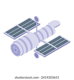 Space satellite icon isometric vector. Universe research. Galaxy adventure