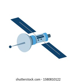 space satellite icon over white background, vector illustration