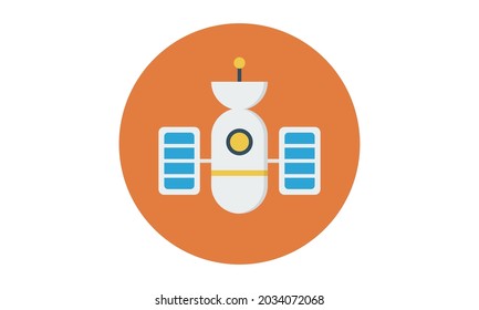 Raumsatellitensymbol. Einfache Illustration von Weltraum-Satelliten-Vektorsymbol für Web- und Mobile-Apps.