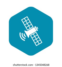 Space satellite icon in simple style isolated vector illustration
