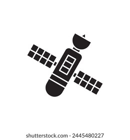 Icono de satélite espacial, Plantilla para gráfico y Diseño web. Ilustración vectorial