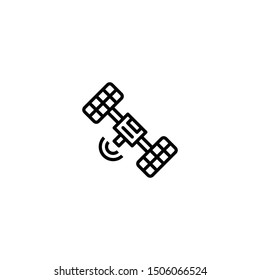 Space Satellite icon in trendy flat style isolated on white background. Symbol for your web site design, logo, app, UI. Vector illustration, EPS