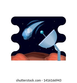 space satellite isolated icon vector ilustration