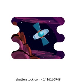 space satellite isolated icon vector ilustration