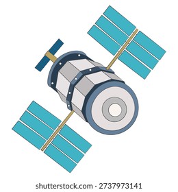 Space satellite isolated on white background