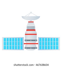 Space satellite isolated on white background. Game Design. Vector illustration
