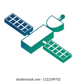 space satellite isometric icon