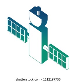 space satellite isometric icon