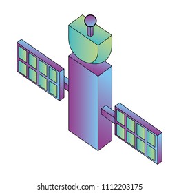 space satellite isometric icon