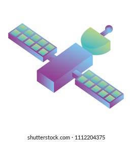 space satellite isometric icon