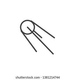 Space satellite line icon. linear style sign for mobile concept and web design. Earth satellite sputnik outline vector icon. Symbol, logo illustration. Pixel perfect vector graphics