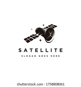 Space satellite logo icon vector illustration on white background