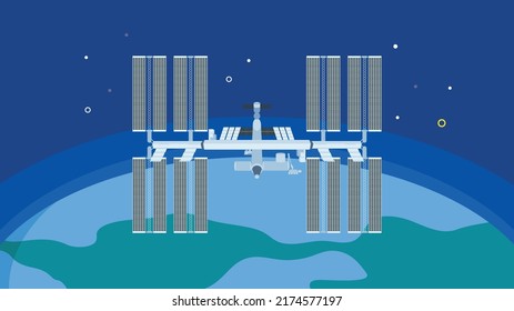 Space satellite on the background of the planet Earth