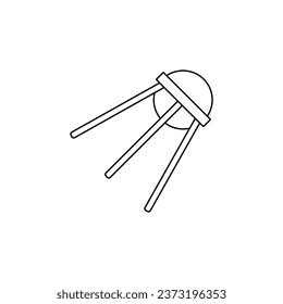 Space satellite on white background