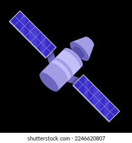 space satellite with solar panels