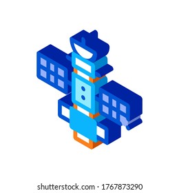 Space Satellite Station Icon Vector. Isometric Space Satellite Station sign. color isolated symbol illustration
