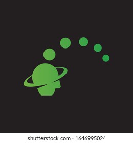 A space satellite symbol. design of planet orbit, astronomical symbol template.