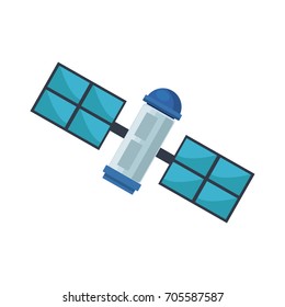 space satellite technology communication orbit on a white background