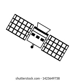 Space satellite technology symbol isolated vector illustration graphic design