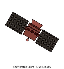 Space satellite technology symbol isolated vector illustration graphic design